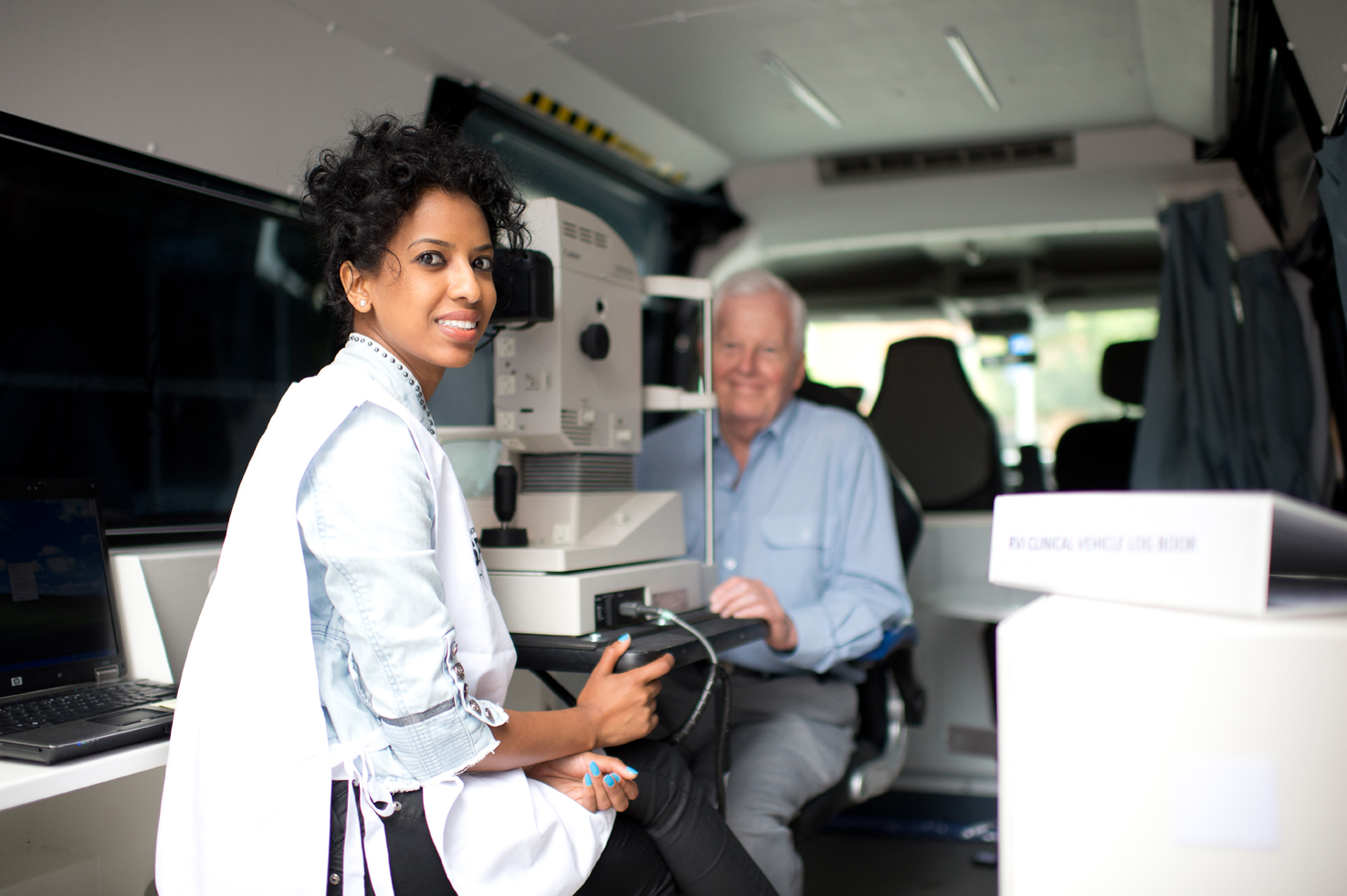 Inside the RetCam Van
